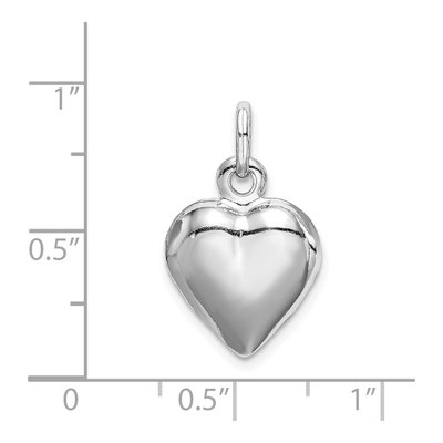 Sterling Silver Puffed Heart Charm – view 5