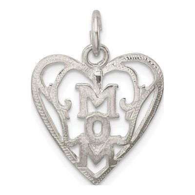 Sterling Silver Mom Heart Pendant