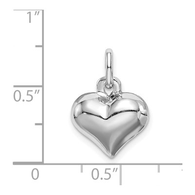 Sterling Silver Puffed Heart Pendant – view 5
