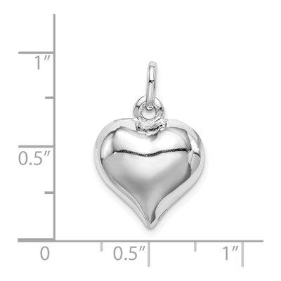 Sterling Silver Puffed Heart Charm – view 5