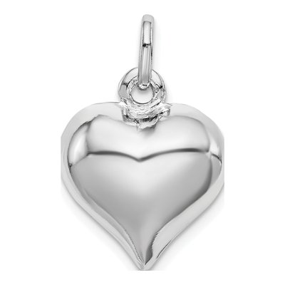 Sterling Silver Puffed Heart Charm