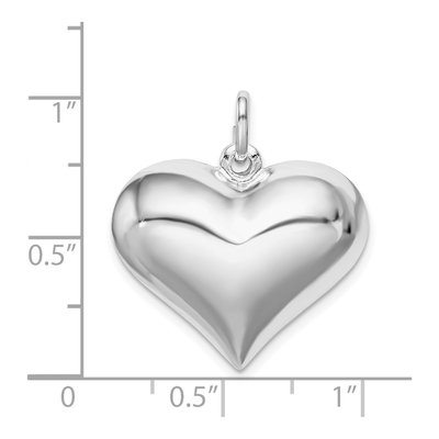 Sterling Silver Puffed Heart Pendant – view 5