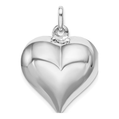 Sterling Silver Puffed Heart Pendant
