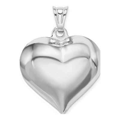 Sterling Silver Puffed Heart Pendant