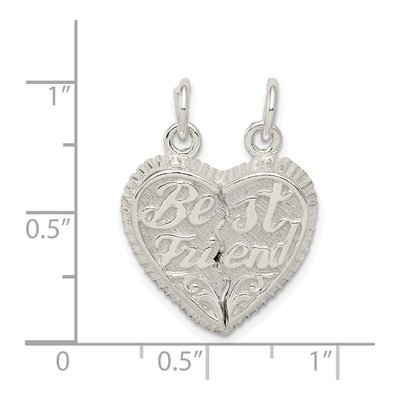 Sterling Silver Best Friend Heart Set Charm – view 4
