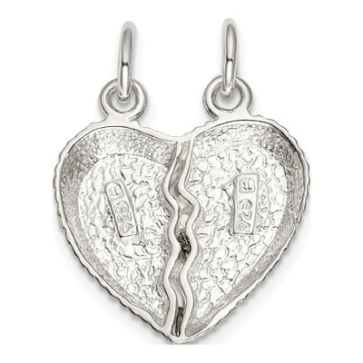 Sterling Silver Best Friend Heart Set Charm – view 5