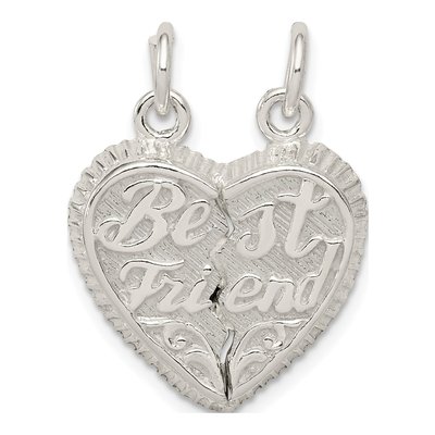 Sterling Silver Best Friend Heart Set Charm