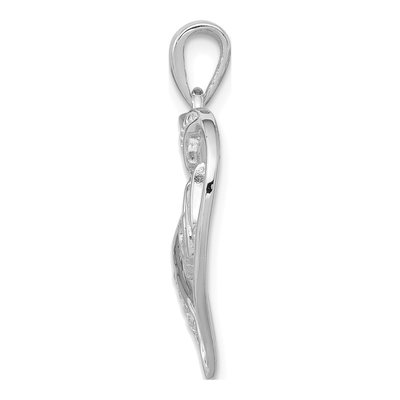 Sterling Silver CZ MOM Heart Pendant – view 3