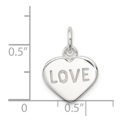 Sterling Silver Love Heart Pendant – view 4