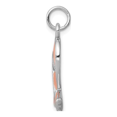Sterling Silver Enamel Ribbon Pendant – view 3