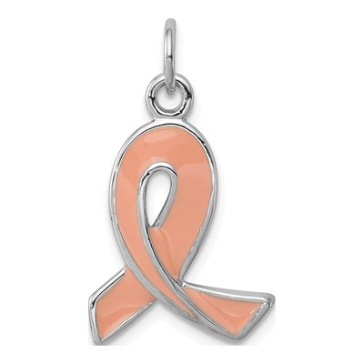 Sterling Silver Enamel Ribbon Pendant
