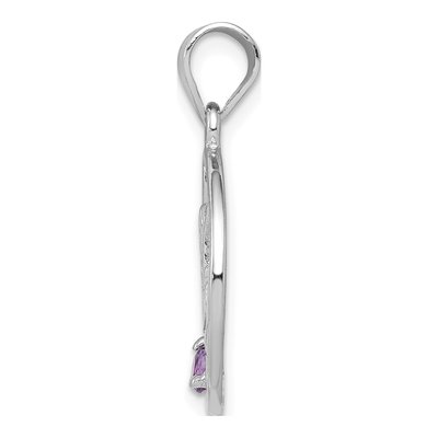 Sterling Silver Amethyst Birthday Pendant – view 3