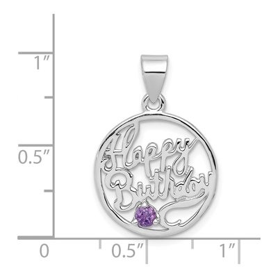 Sterling Silver Amethyst Birthday Pendant – view 5
