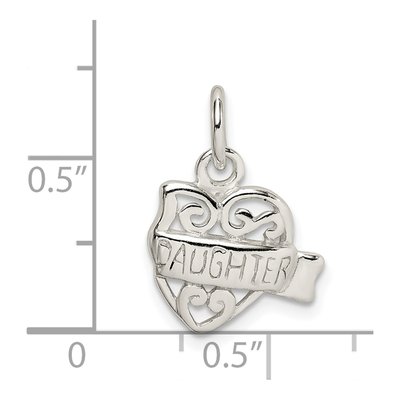 Sterling Silver Heart Daughter Charm – view 4