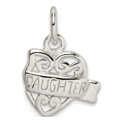 Sterling Silver Heart Daughter Charm