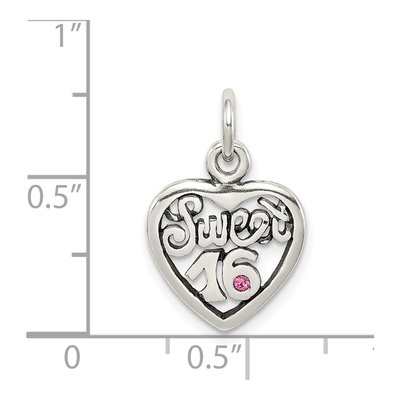 Sterling Silver Sweet 16-Heart Charm – view 4