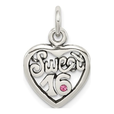 Sterling Silver Sweet 16-Heart Charm