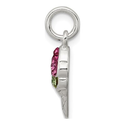 Sterling Silver Crystal Ice Cream Cone Charm – view 3
