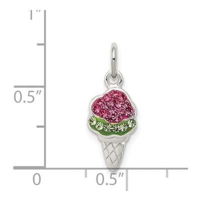 Sterling Silver Crystal Ice Cream Cone Charm – view 4