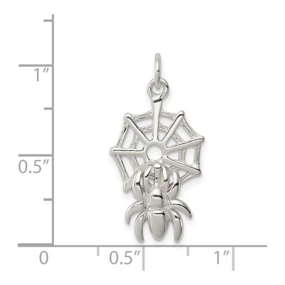 Sterling Silver Spider on Web Charm – view 4
