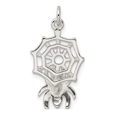 Sterling Silver Spider on Web Charm – view 5
