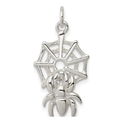 Sterling Silver Spider on Web Charm