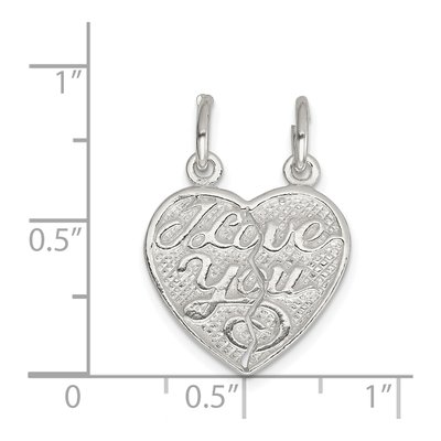 Sterling Silver I Love You 2-Piece Heart Charm – view 4
