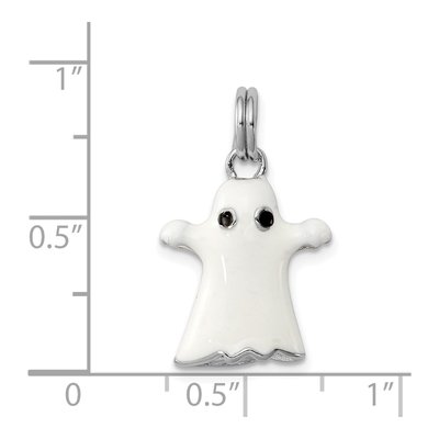 Sterling Silver White Enamel Ghost Charm – view 5