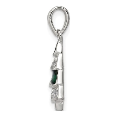 Sterling Silver CZ Christmas Tree Pendant – view 3