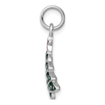 Sterling Silver Enamel Christmas Tree Charm – view 3