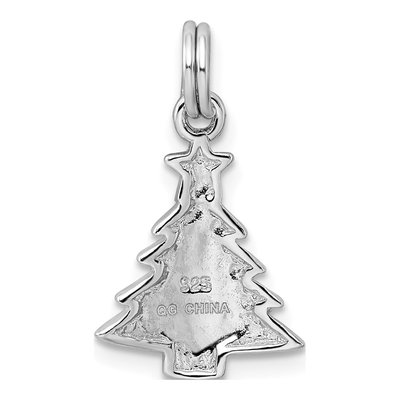 Sterling Silver Enamel Christmas Tree Charm – view 4