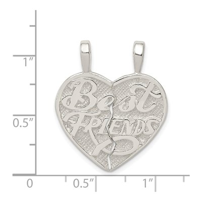 Sterling Silver Best Friend Heart Charm – view 5
