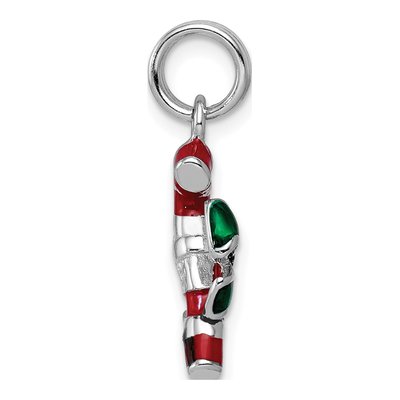 Sterling Silver Enamel Candy Cane Charm – view 3