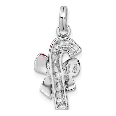 Sterling Silver Enamel Candy Cane Pendant – view 4