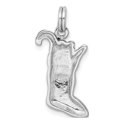 Sterling Silver Enamel Stocking Pendant – view 4