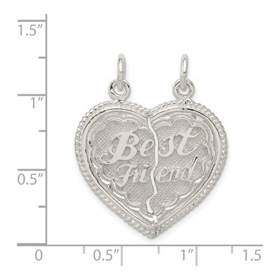 Sterling Silver Best Friend Heart Charm – view 5