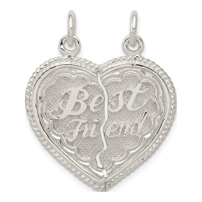 Sterling Silver Best Friend Heart Charm