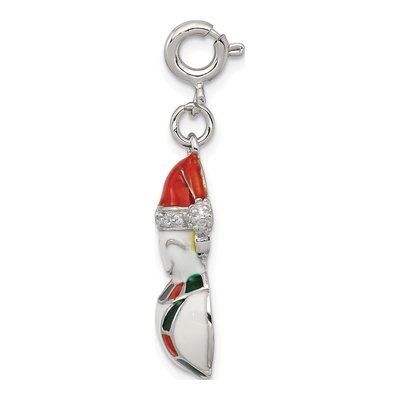 Sterling Silver CZ Snowman Charm – view 3