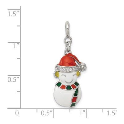 Sterling Silver CZ Snowman Charm – view 4