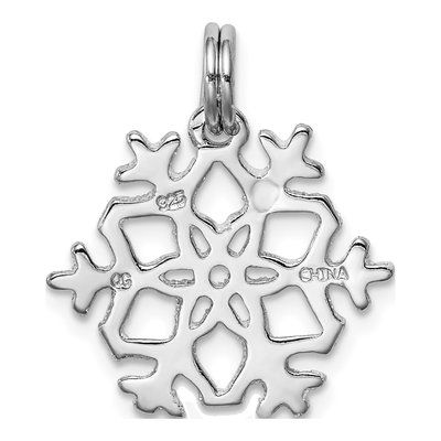Sterling Silver Enameled Snowflake Pendant – view 5
