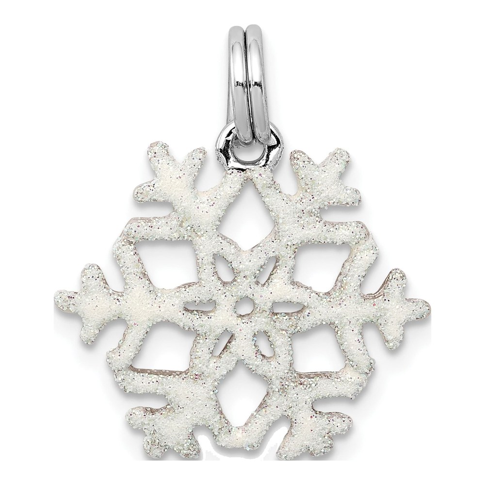 Sterling Silver Enameled Snowflake Pendant
