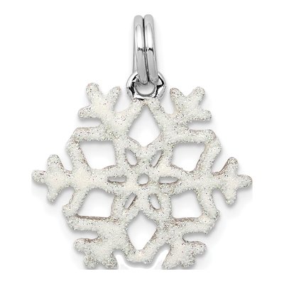 Sterling Silver Enameled Snowflake Pendant