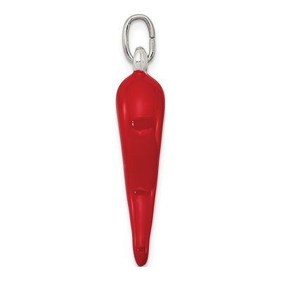 Sterling Silver Red Enamel Horn Pendant – view 3