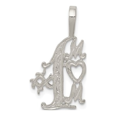 Sterling Silver Mom Number 1 Pendant