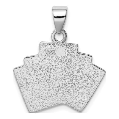 Sterling Silver Royal Flush Enamel Pendant – view 5