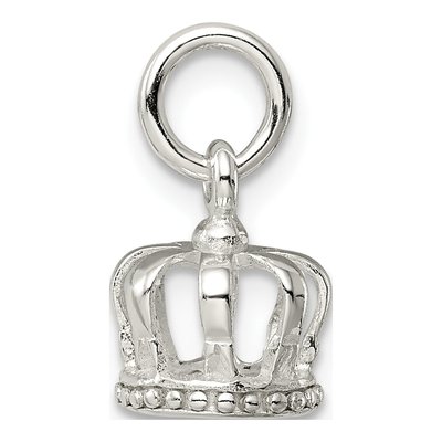 Sterling Silver Crown 3D Pendant – view 3