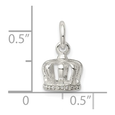 Sterling Silver Crown 3D Pendant – view 4