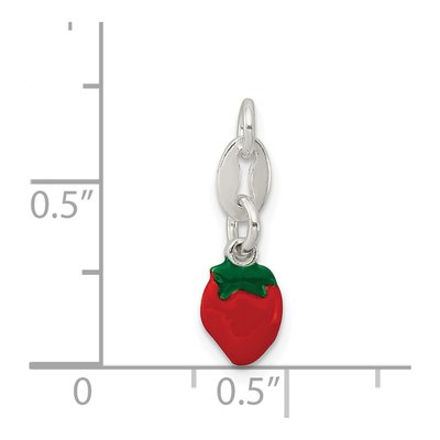 Sterling Silver Enameled Strawberry Charm – view 4