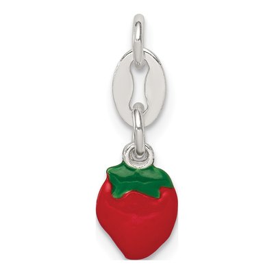 Sterling Silver Enameled Strawberry Charm – view 5