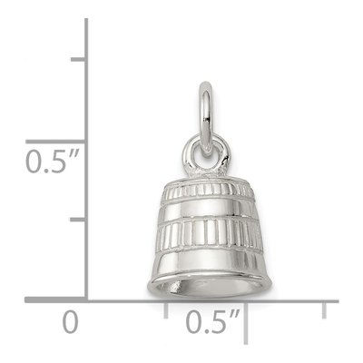 Sterling Silver 3-D Thimble Charm – view 4